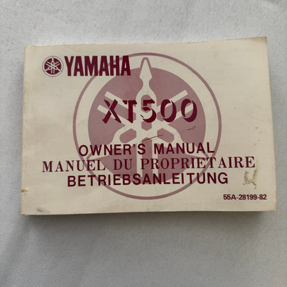 Vintage Yamaha XT500 Motorcycle Bike Owners Manual Instruction Guide Book XT 500