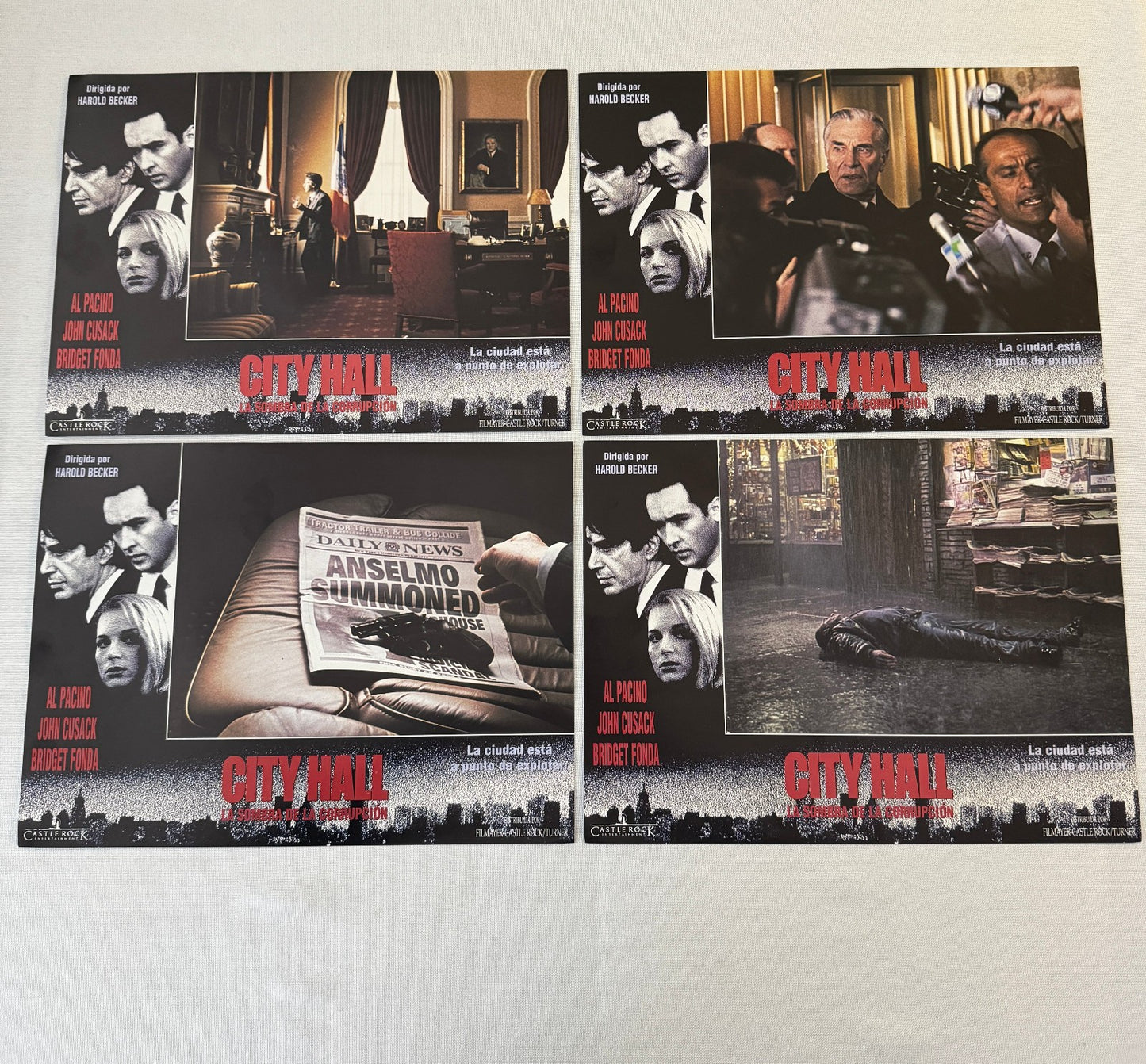 Vintage Movie Lobby Card Poster Lot City Hall Al Pacino Bridget Fonda SPANISH