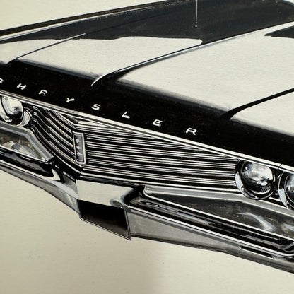 Vintage Chrysler Car Automobile Illustration Art Drawing Hand Drawn Robert Preis