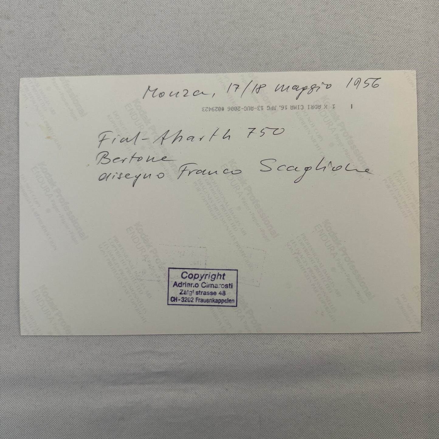 Fiat Abarth 750 Bertone 1956 Monza Photo Photograph Modern Print