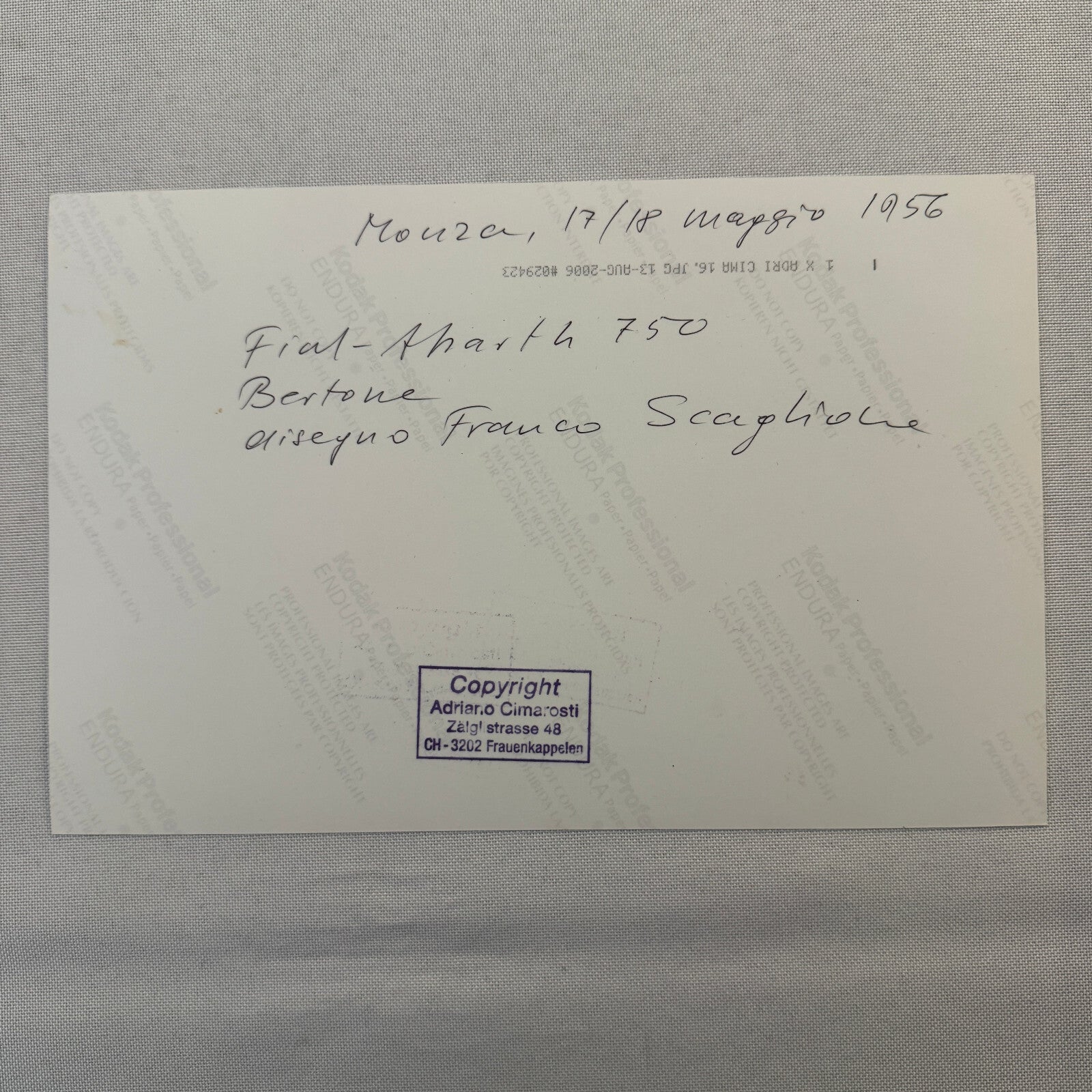 Fiat Abarth 750 Bertone 1956 Monza Photo Photograph Modern Print