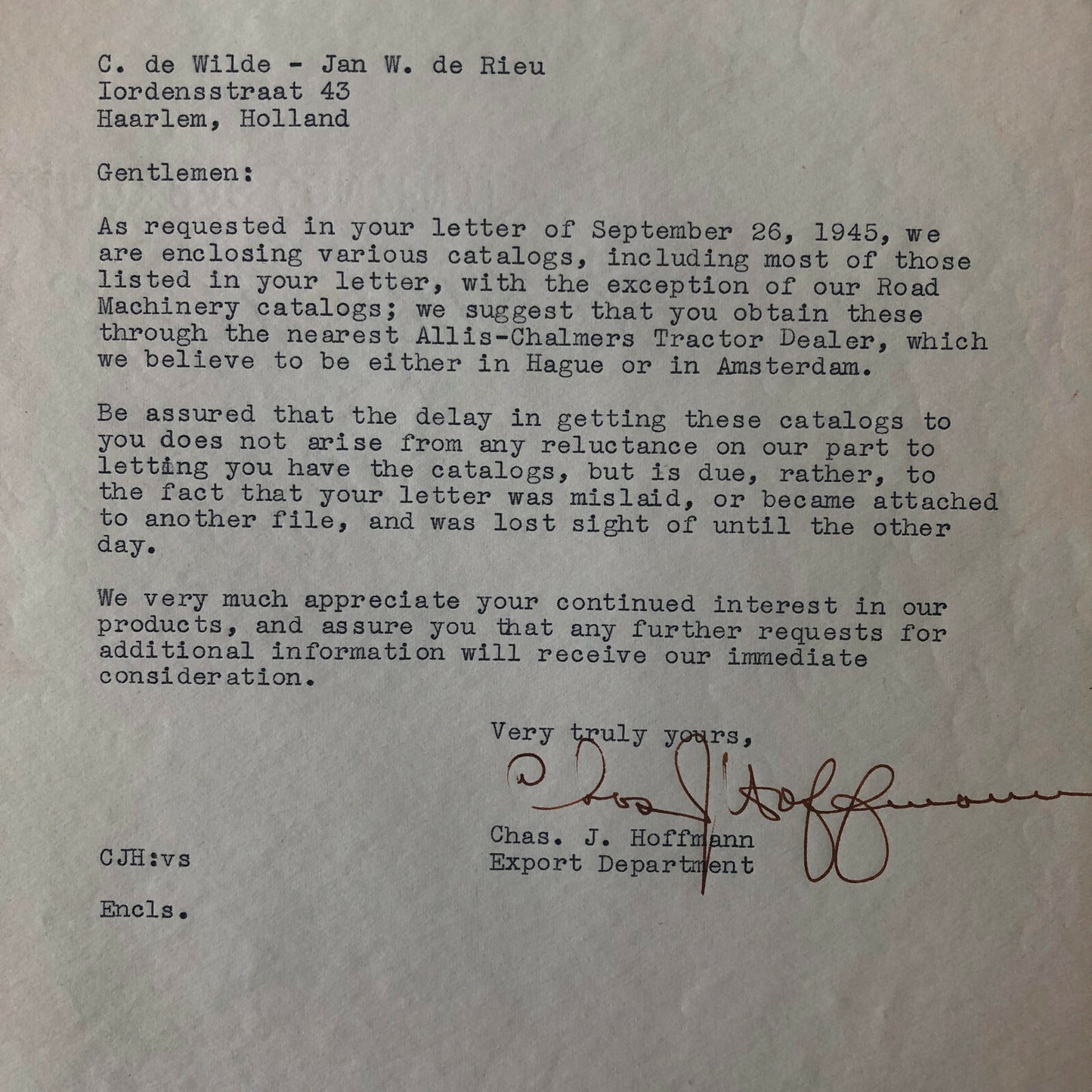 1945 - 1946 Gar Wood Industries Truck and Machinery Letter Letterhead Lot of 2