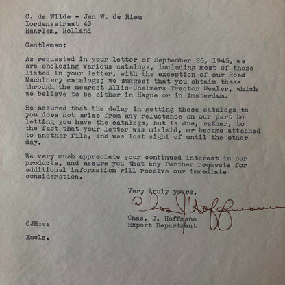 1945 - 1946 Gar Wood Industries Truck and Machinery Letter Letterhead Lot of 2