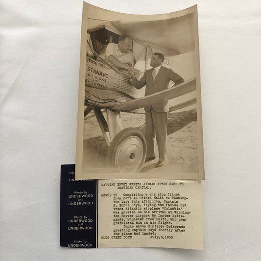 Press Photo Photograph Aviator Captain J. Errol Boyd Haiti Haitian Flight