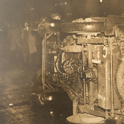 Press Photo Photograph Rioters Overturn Car Automobile 1932 London Keystone