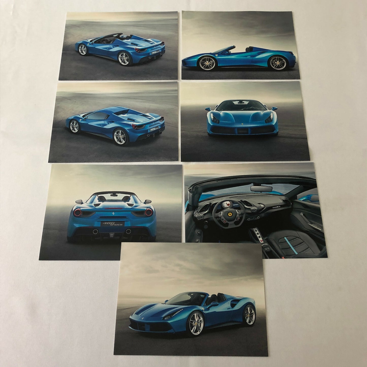 Ferrari 488 Spider Convertible Car Factory Photo Lot of 6 
