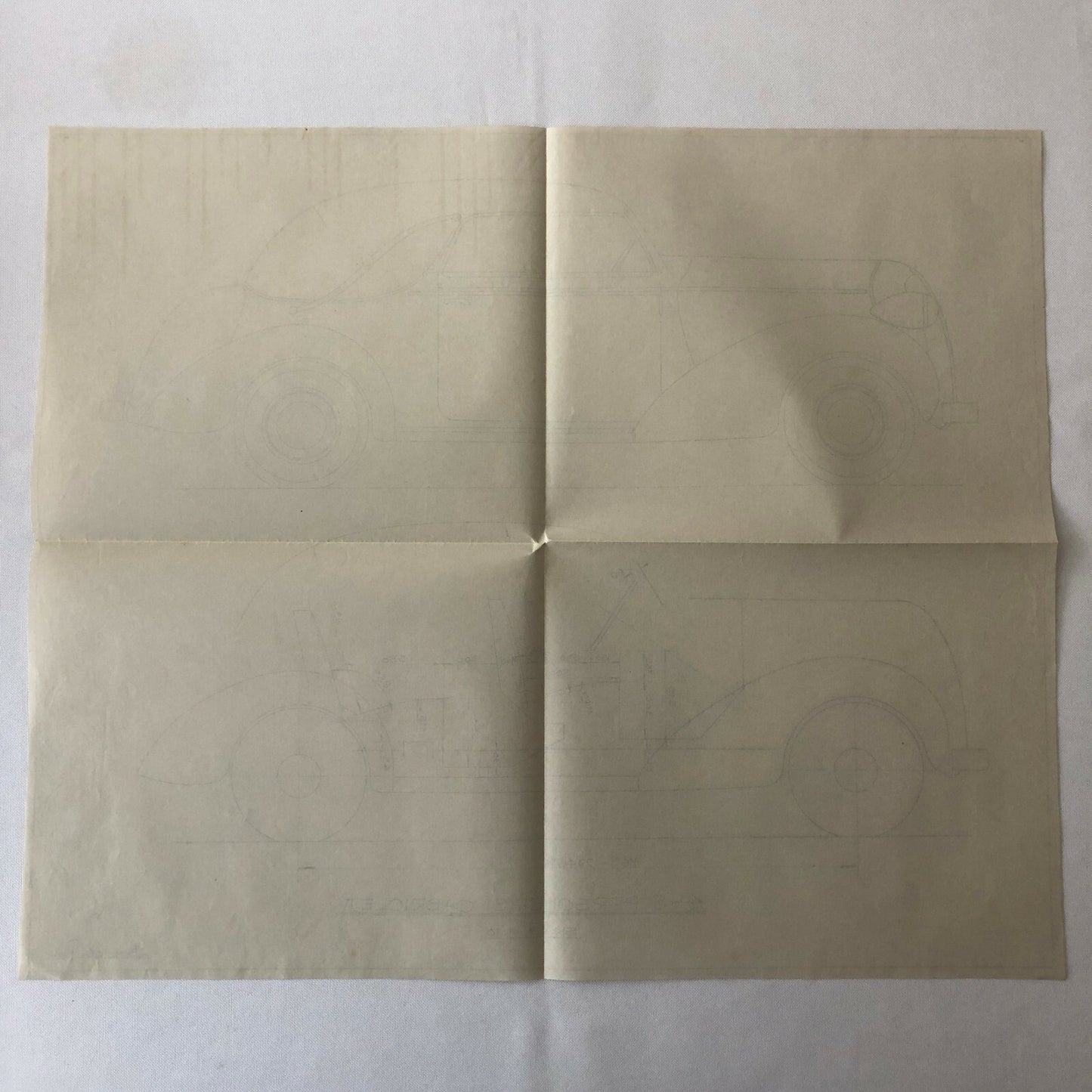 1936 Coachbuilder Car Design Blueprint Rendering Blue Print Coupe