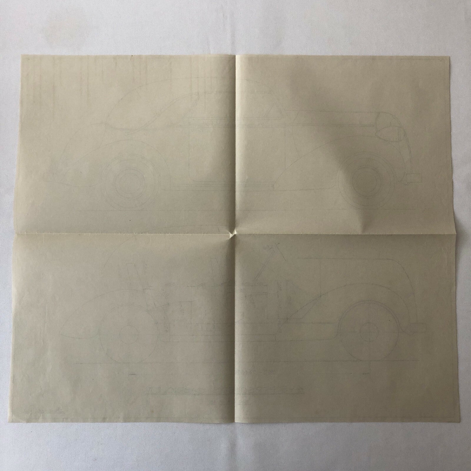 1936 Coachbuilder Car Design Blueprint Rendering Blue Print Coupe