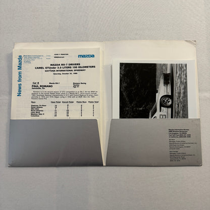 1986 Mazda RX-7 Racing Press Kit Brochure Photos Camel GT