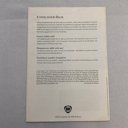 Lancia Dedra SW Station Wagon Car Sales Brochure Catalog Dedra German Text