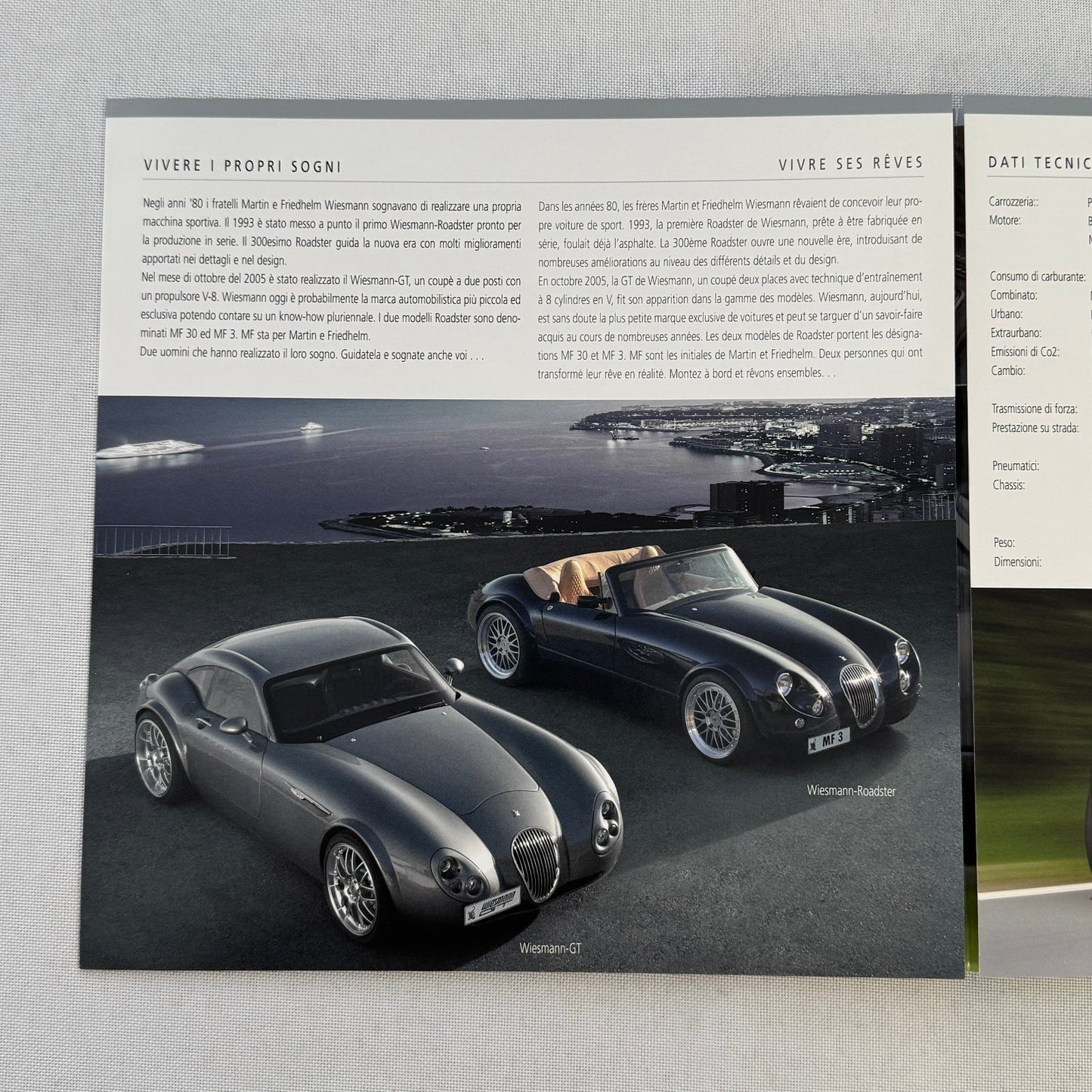 2008 Wiesmann Roadster Brochure Catalog Sports Car Italian French Text European