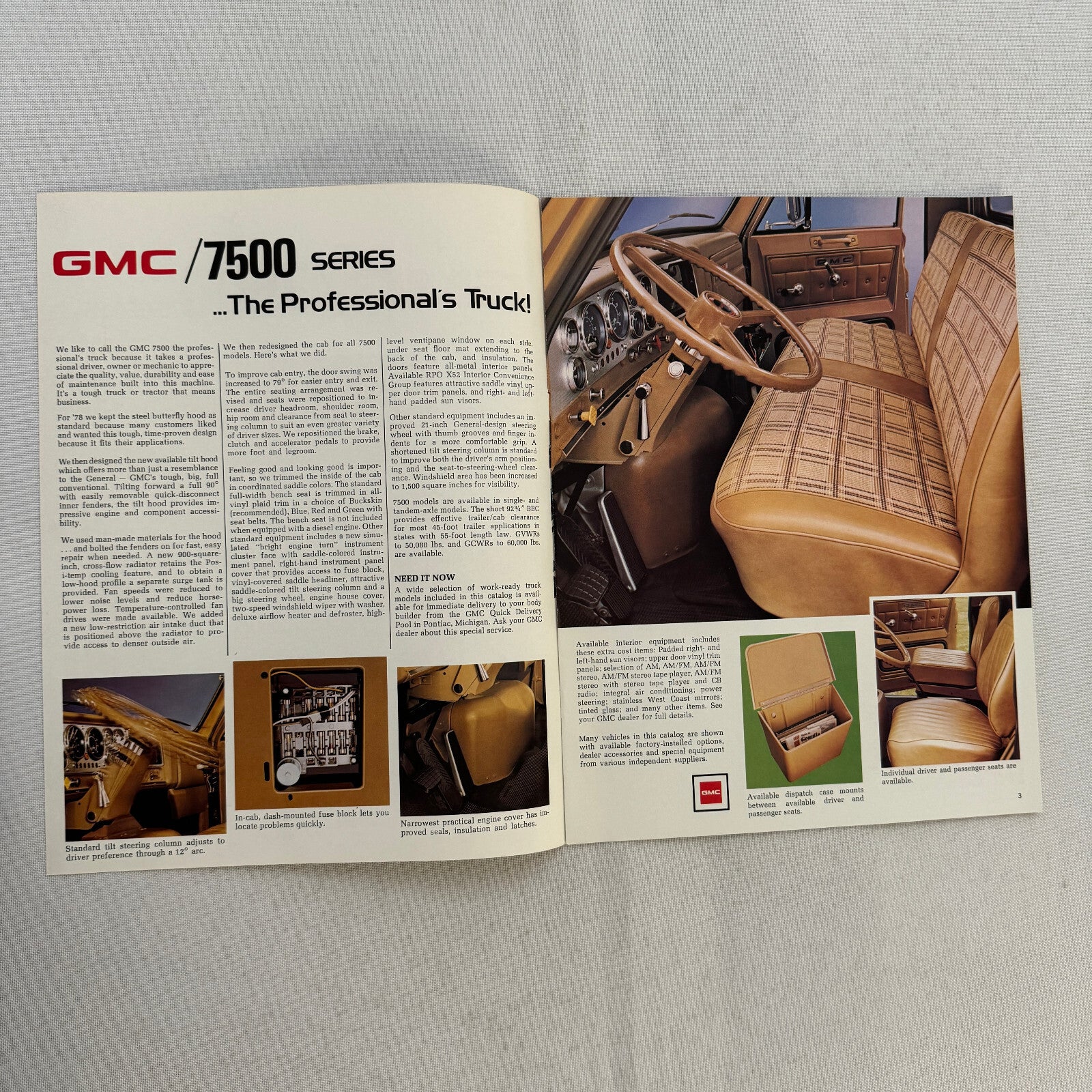 GMC 7500 Series Truck Sales Brochure Catalog Advertising