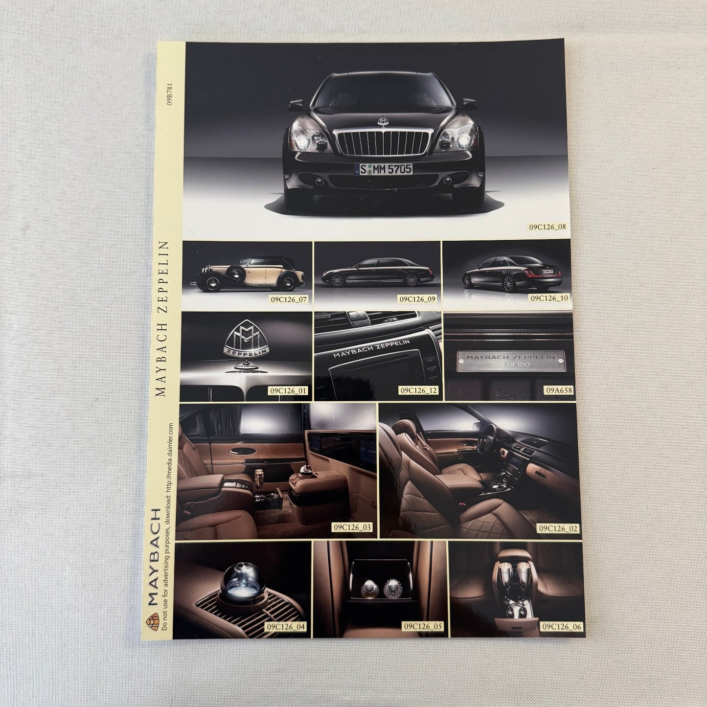2009 Maybach 62 Zeppelin Car Press Kit Photo Brochure GERMAN