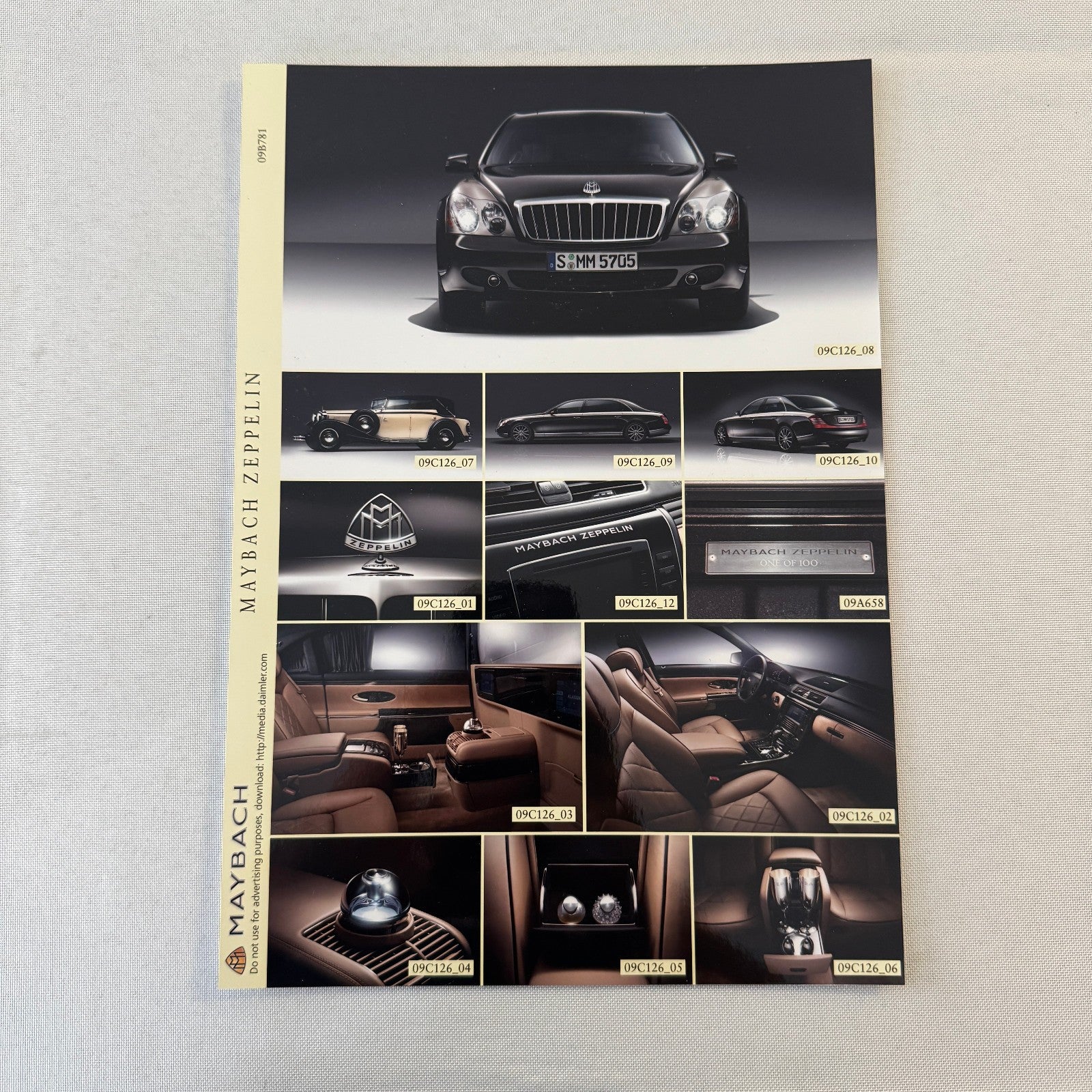 2009 Maybach 62 Zeppelin Car Press Kit Photo Brochure GERMAN