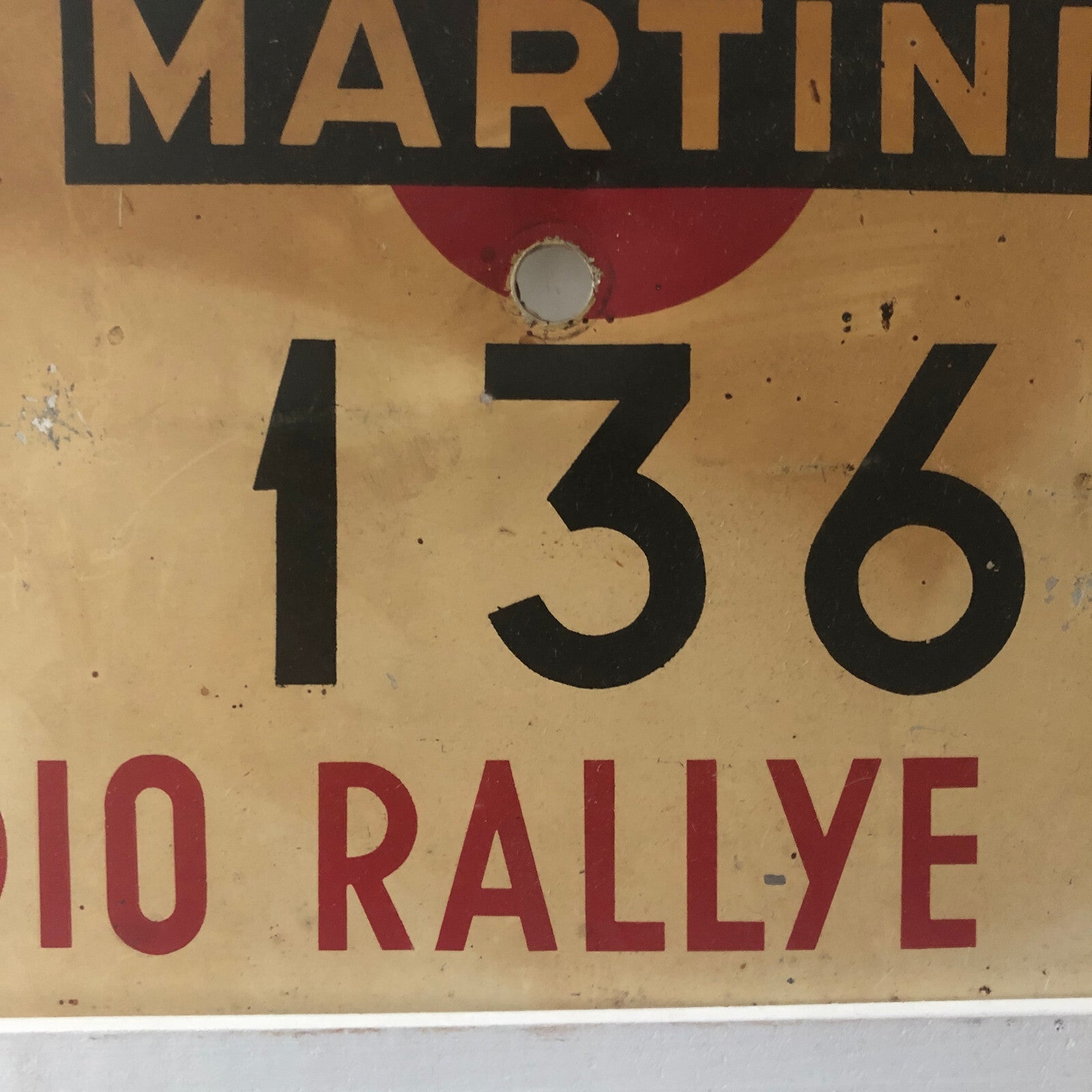 1964 Radio Rallye Car Rally Participant Plate w/ Martini Ad