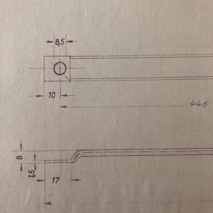Vintage Porsche Reutter & Co Coachbuilder Factory Part Blueprint Document German