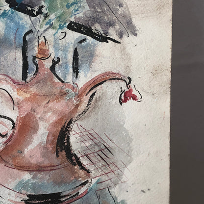 Vintage Painting Art Artwork Artist Arthur E Sudler Woman Teapot