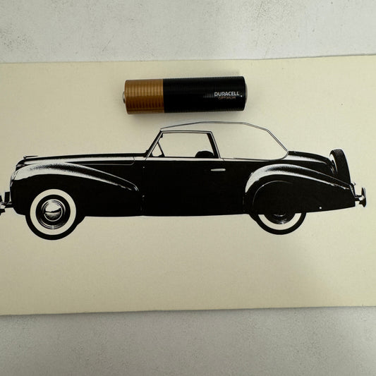 1940 Lincoln Continental Cabriolet Illustration Art Drawing Vintage Miniature