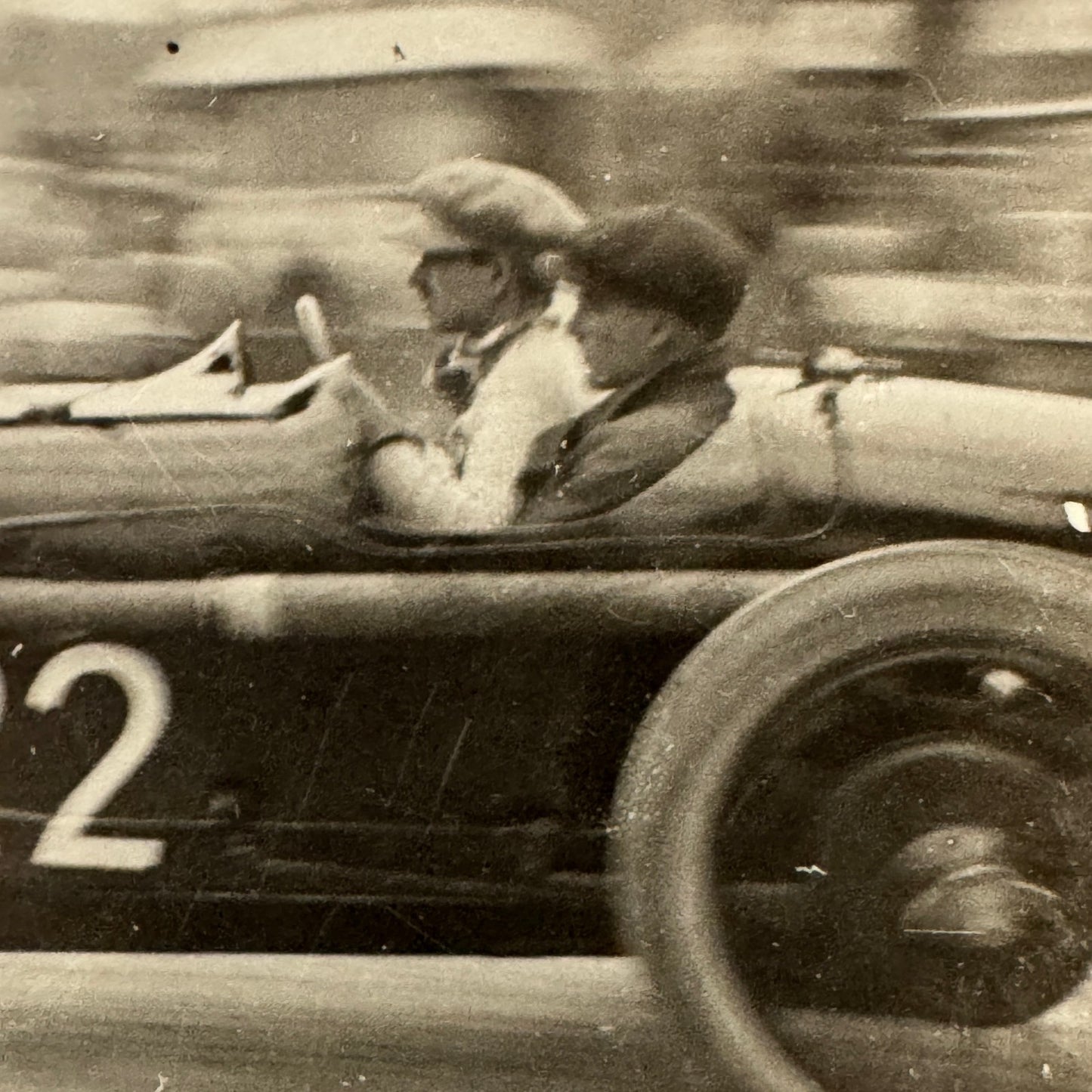 Vintage Racing Driver in Car Photo Photograph Antique Amazing Image