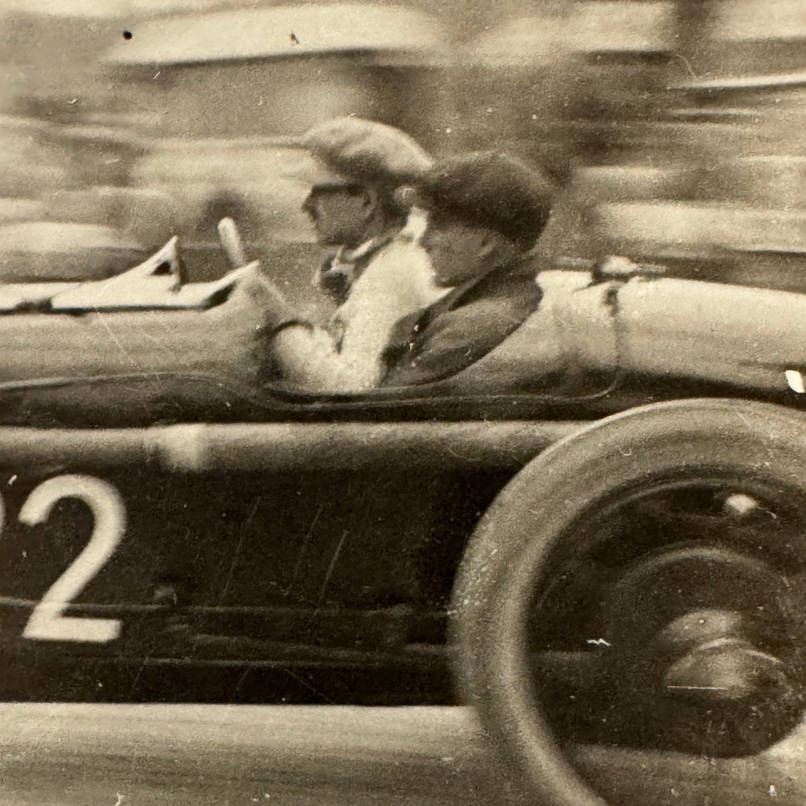 Vintage Racing Driver in Car Photo Photograph Antique Amazing Image