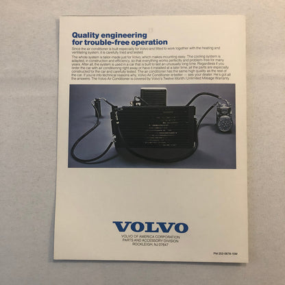 Vintage Volvo Air Conditioning Sales Brochure Catalog