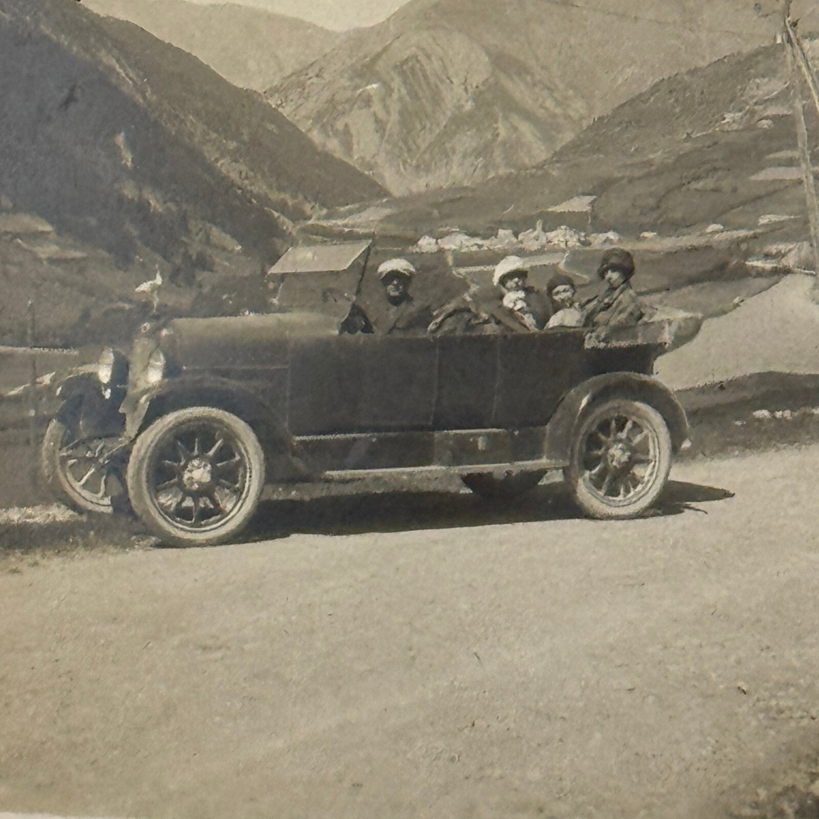 Vintage Photo Photograph Print People in Early Automobile Car