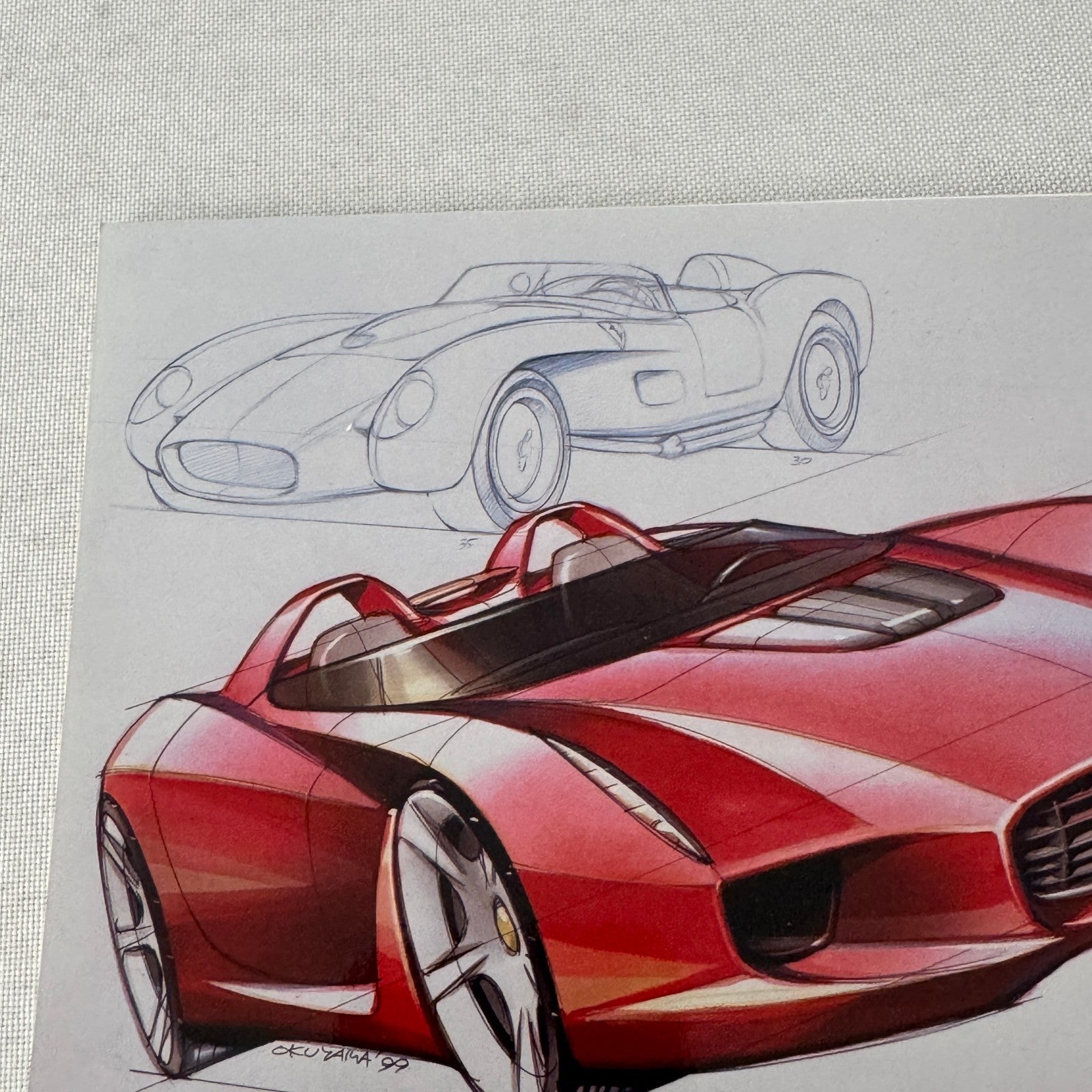 Ferrari Concept Car Prototype Sketch Photo Photograph Print 250 Testarossa