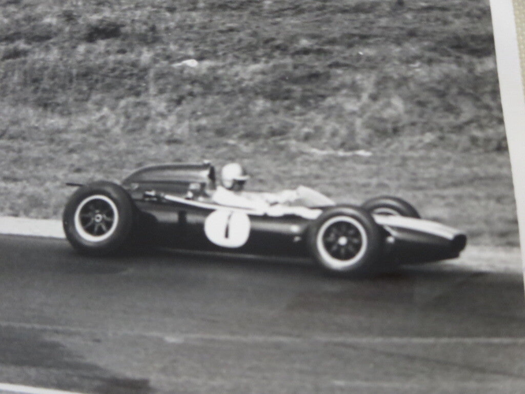 Vintage 1960s Grand Prix Racing Photo Photograph Stirling Moss Jack Brabham 