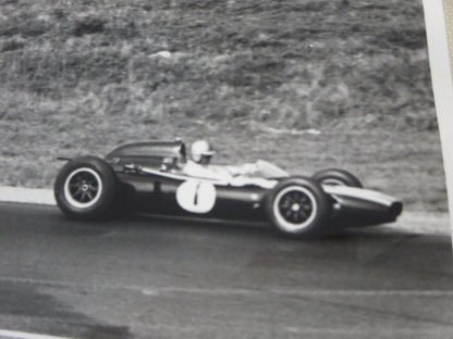 Vintage 1960s Grand Prix Racing Photo Photograph Stirling Moss Jack Brabham 