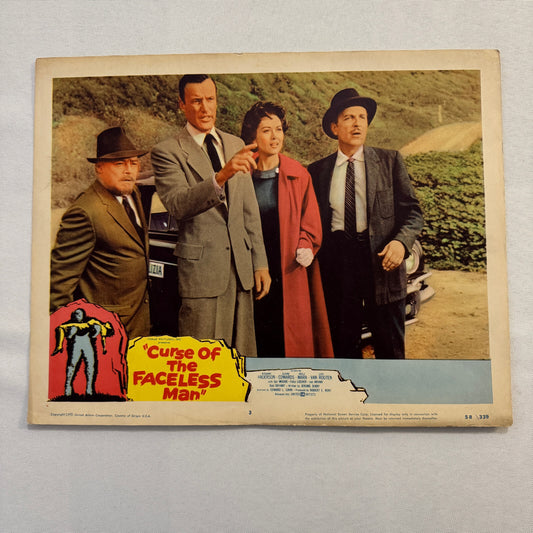 Vintage Horror Movie Lobby Card Poster 1958 The Curse of the Faceless Man