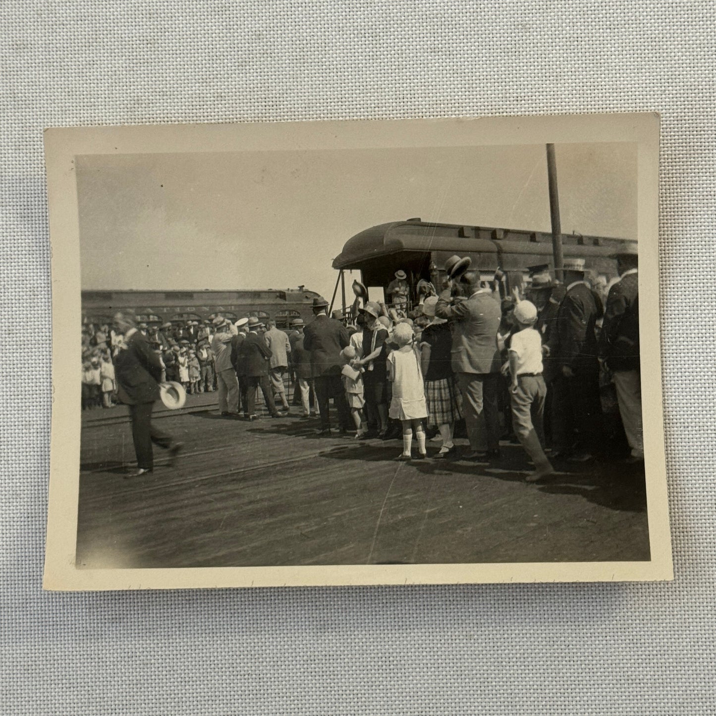 Vintage Photo Photograph Lot 5x Crowd of People around Trains