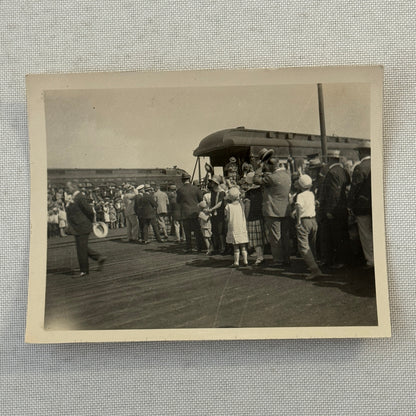 Vintage Photo Photograph Lot 5x Crowd of People around Trains