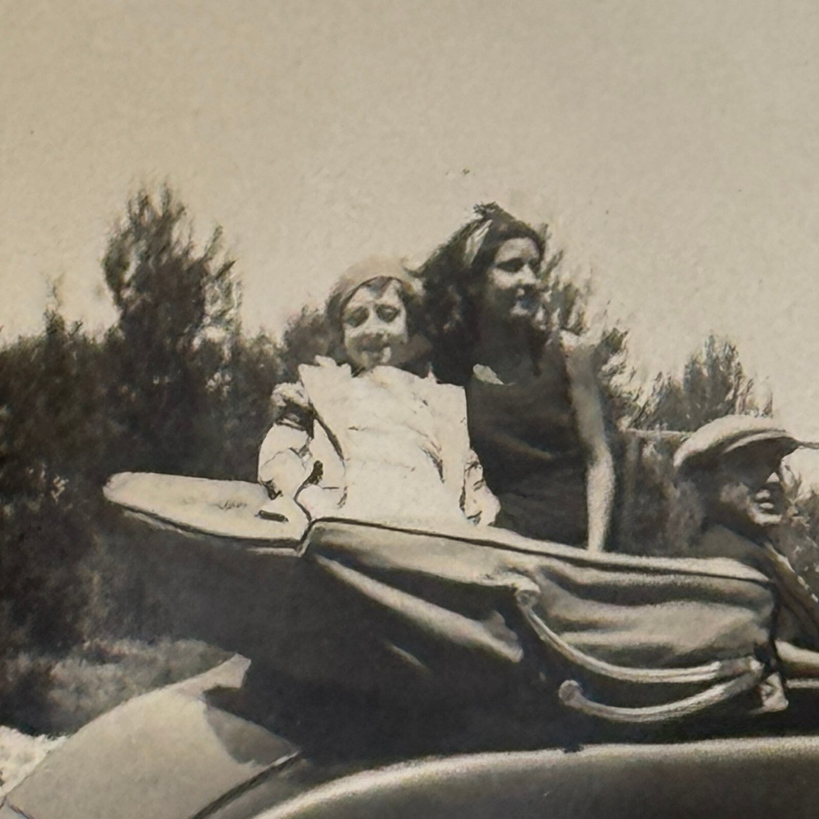 Vintage Photo Photograph Print People in Early Automobile Car