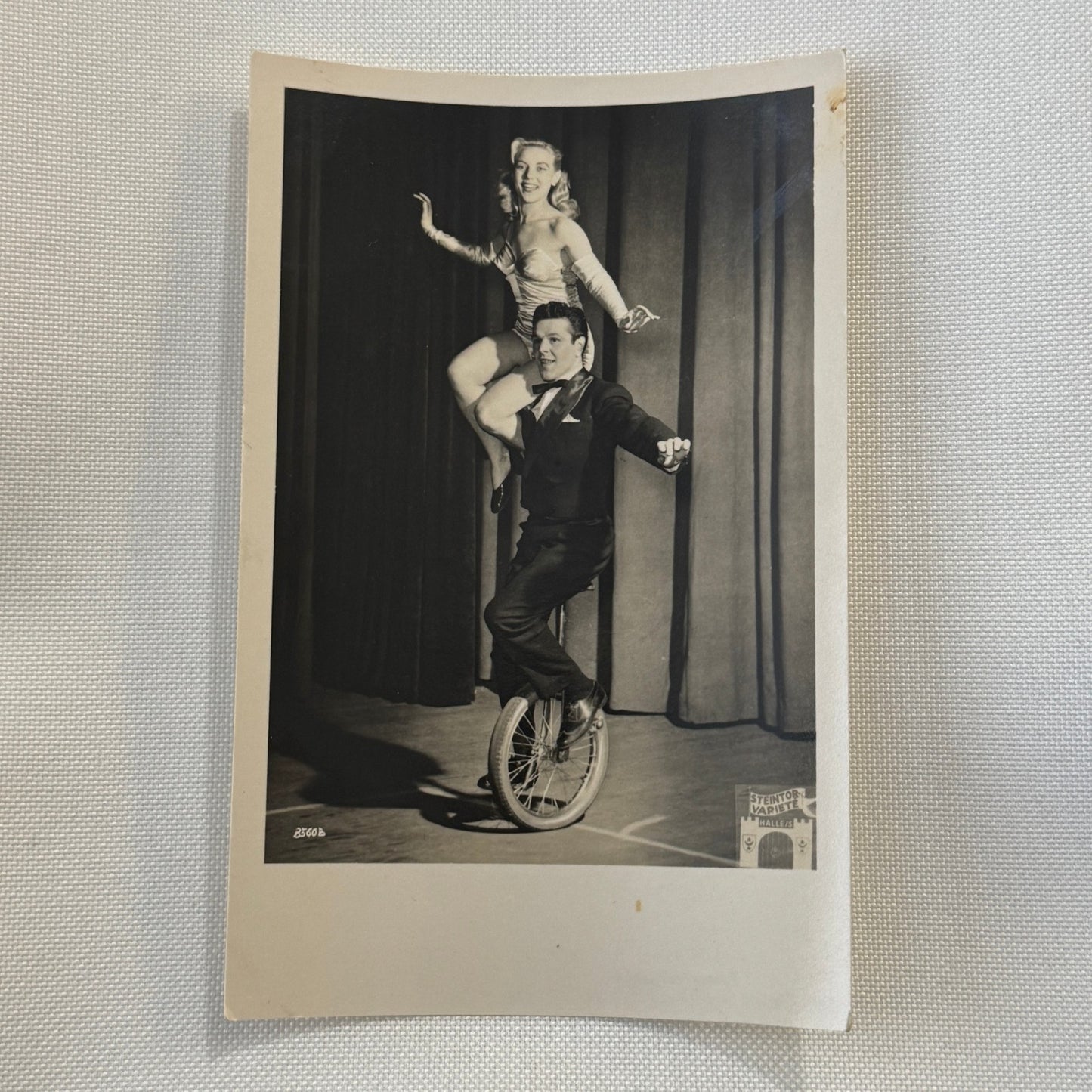 Circus Performer Balancing Act on Unicycle Photo Photograph Renellis