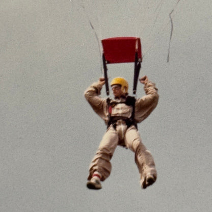 Vintage Skydiving Parachute Photo Large Format Aviation Photograph 1970s-80s