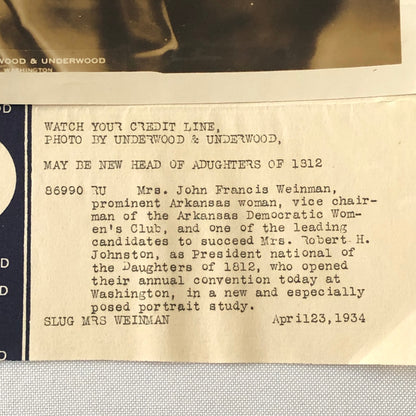 Press Photo Photograph 1934 Portrait Democratic Womens Club Vice Chairman