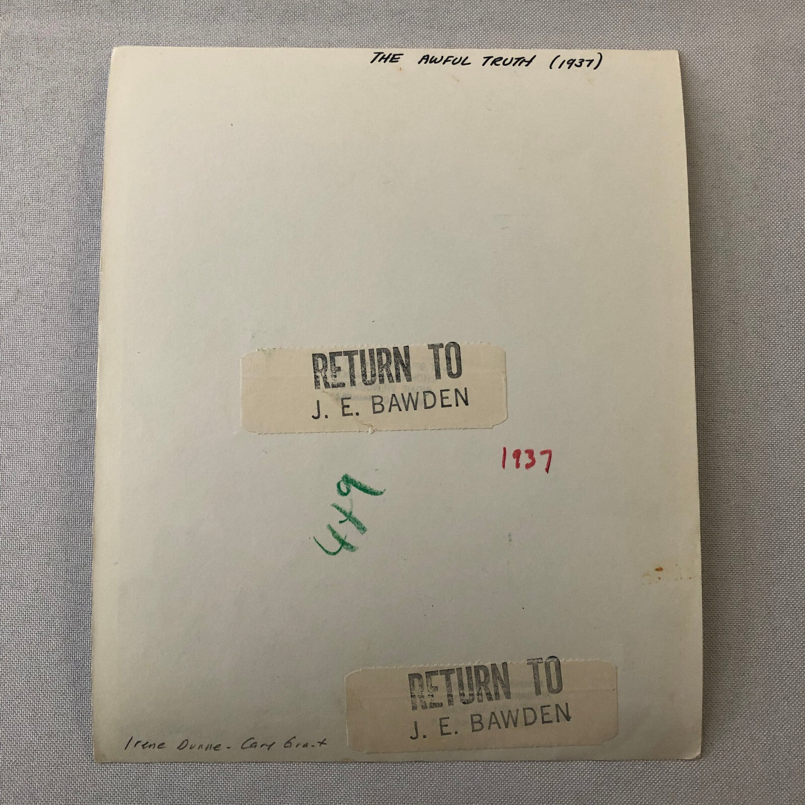 Cary Grant Irene Dunne The Awful Truth Movie Film Photo Photograph Motorcycle