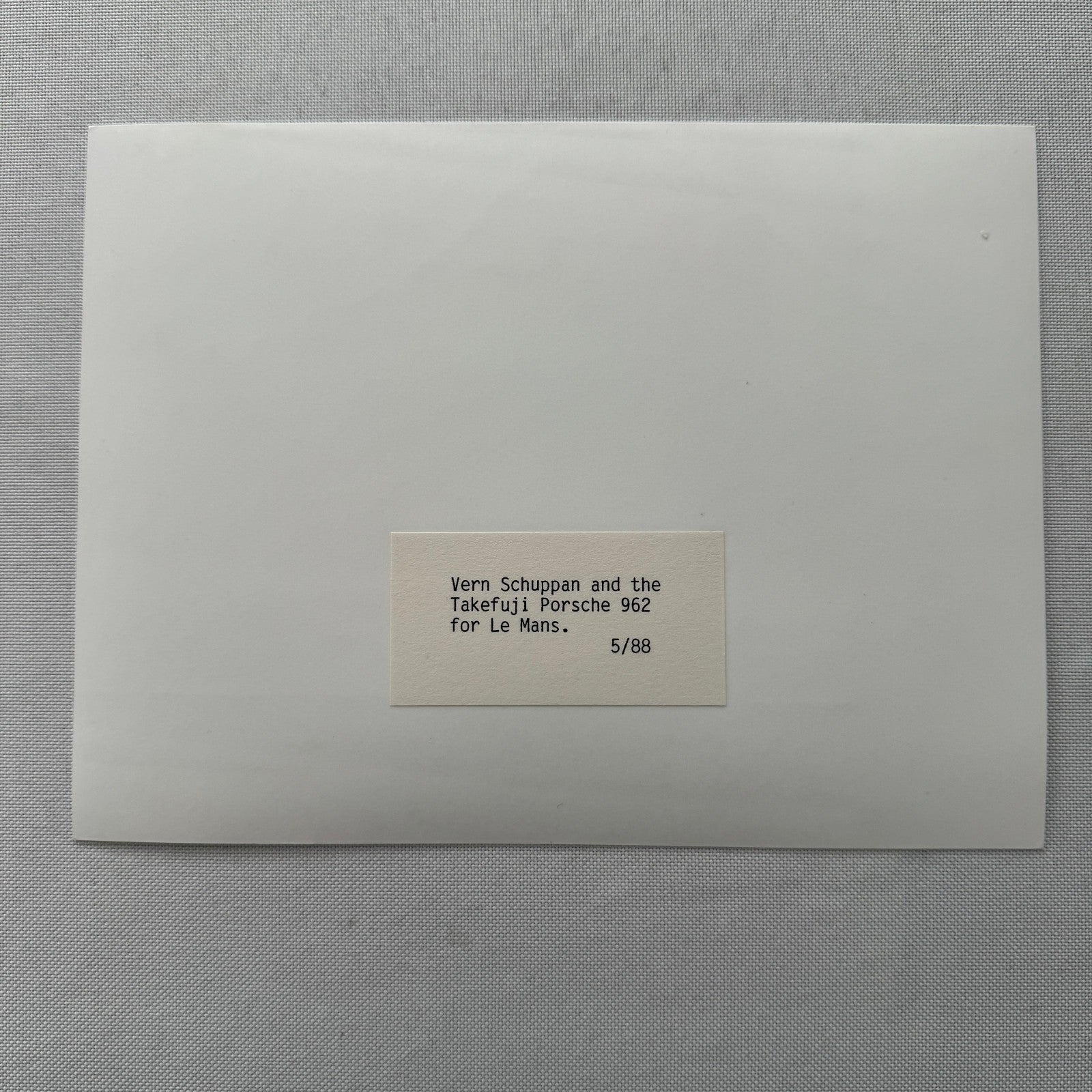 Porsche 962 Takefuji Lemans Racing Car Photo Photograph Print 1988 Vern Schuppan