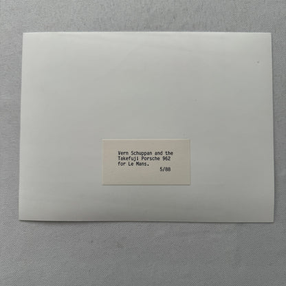 Porsche 962 Takefuji Lemans Racing Car Photo Photograph Print 1988 Vern Schuppan