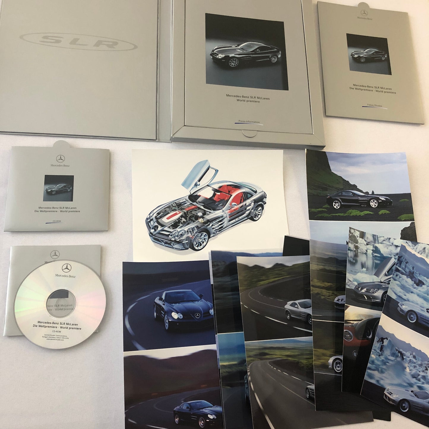 Mercedes Benz SLR McLaren Premiere Press Kit with Photos CD Box Brochure