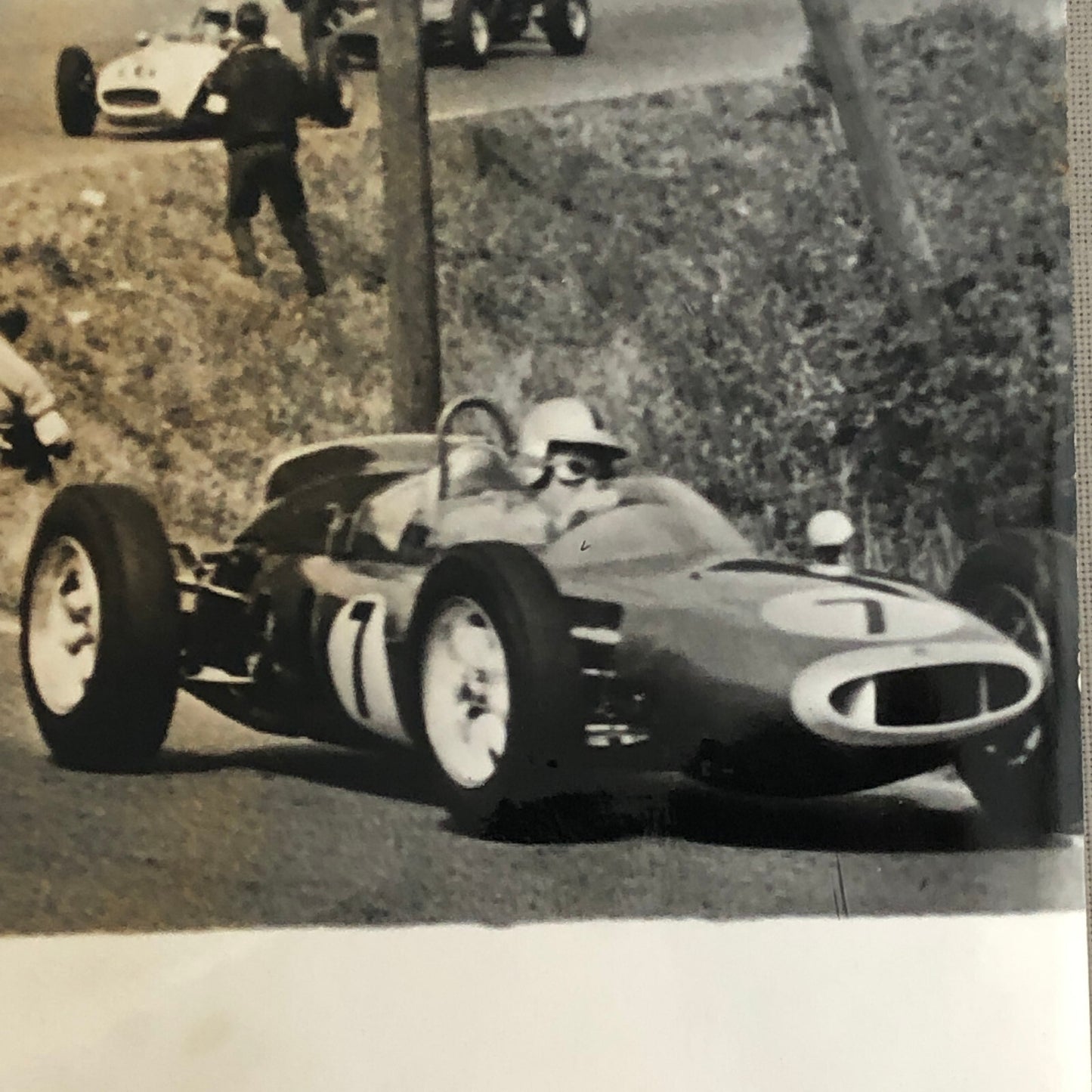 1961 Associated Press Racing Photo Photograph Innes Ireland Lotus Car + 