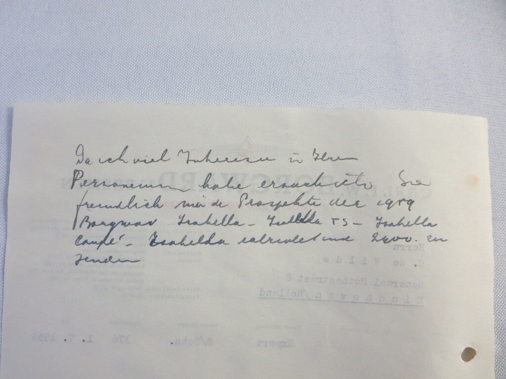 1953 Borgward Letter Letterhead Document - German Text 