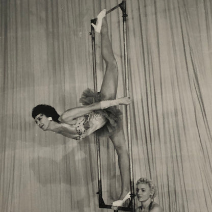 Vintage Circus Photo Bicycle Balancing Act Koraly Sisters Acrobat Photograph