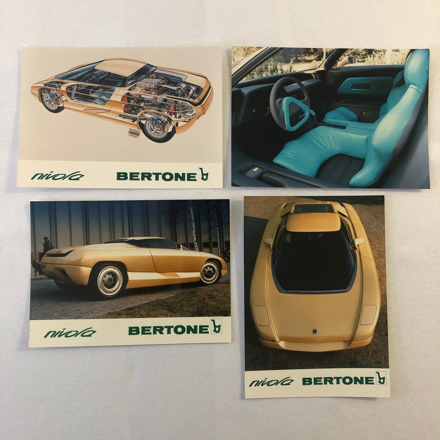 Bertone Nivola Concept Car Factory Press Photo Photograph Print Lot of 4