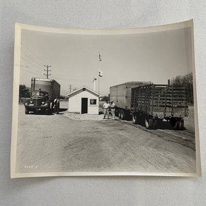 California Highway Truck Inspection Station Vintage Photo Photograph 1947