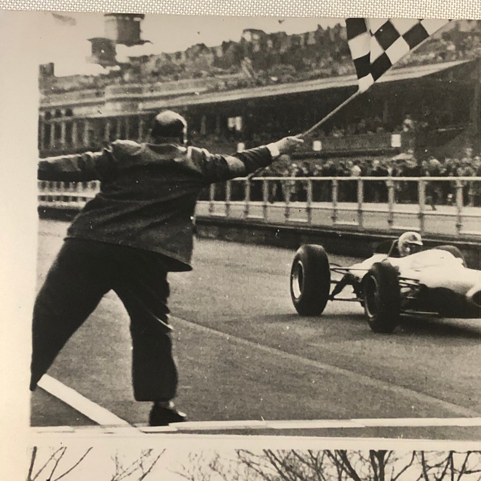 Vintage 1964 Racing Photo Jack Brabham Win and Jim Clark Crash Associated Press