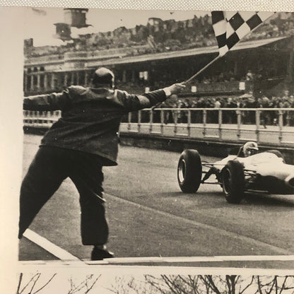 Vintage 1964 Racing Photo Jack Brabham Win and Jim Clark Crash Associated Press