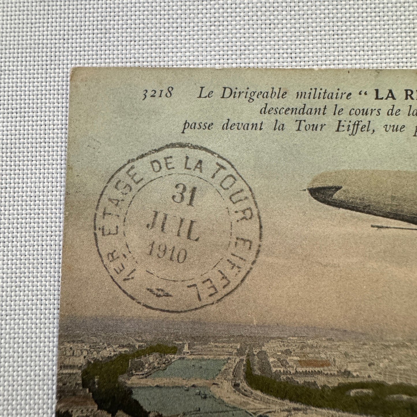 Vintage Zeppelin Airship Dirigible Postcard Post Card French La Republique