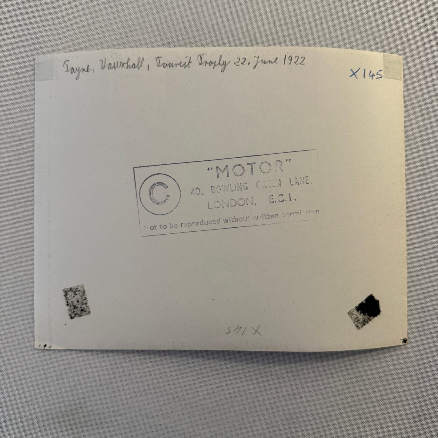 1922 Tourist Trophy TT Race Racing Photo Photograph Vintage Vauxhall Car