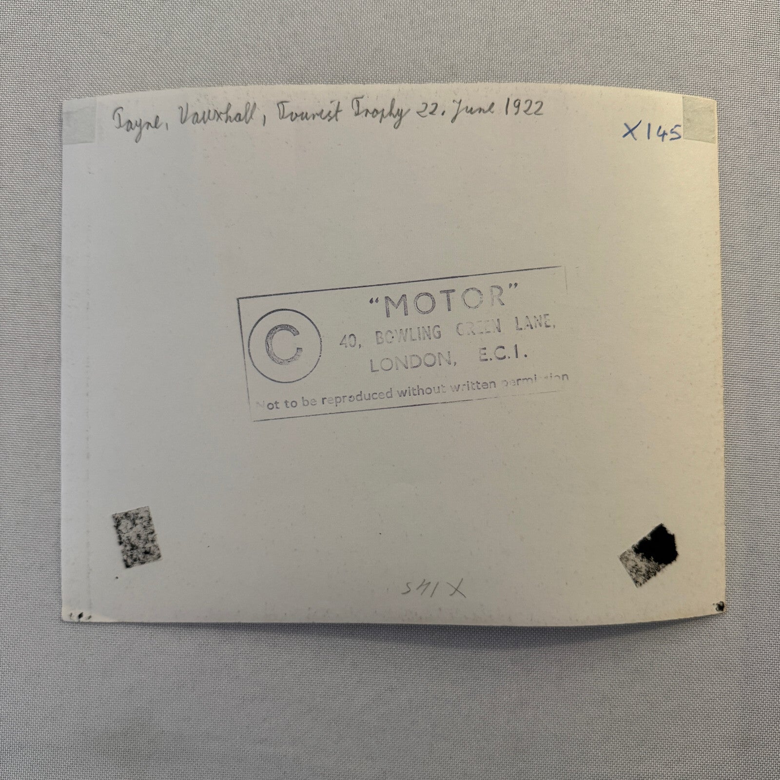 1922 Tourist Trophy TT Race Racing Photo Photograph Vintage Vauxhall Car